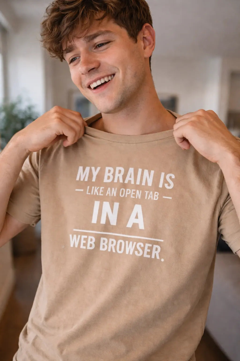 My Brain Is An Open Tab — Tech Humor Tee Printify