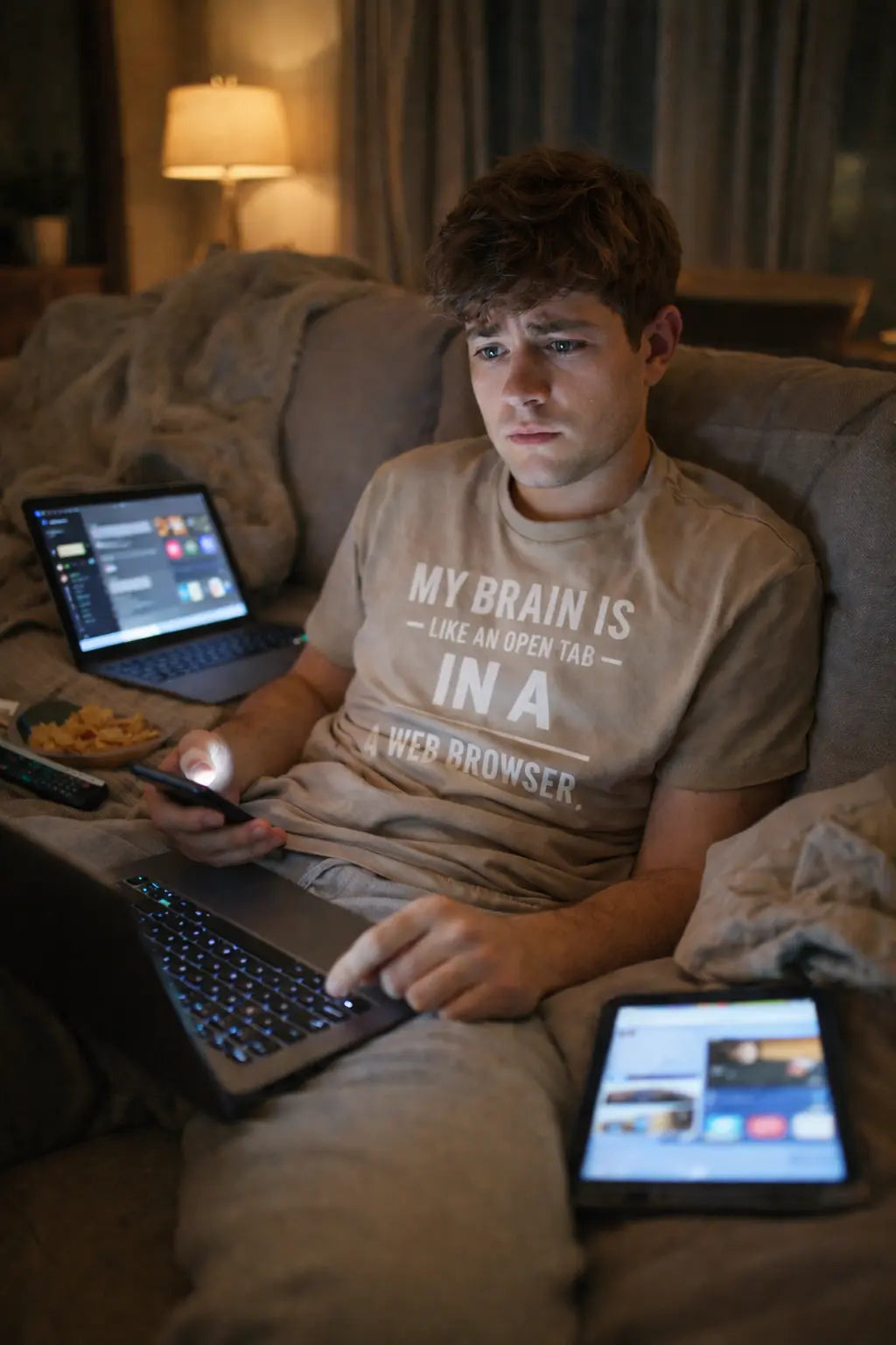My Brain Is An Open Tab — Tech Humor Tee Printify