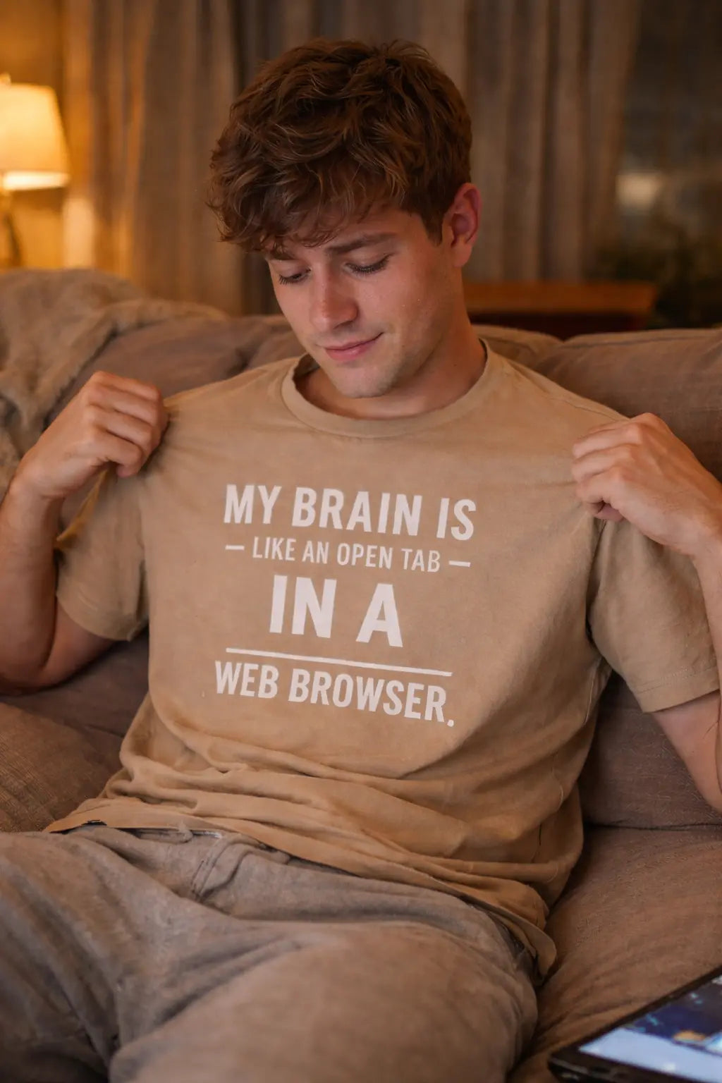My Brain Is An Open Tab — Tech Humor Tee Printify