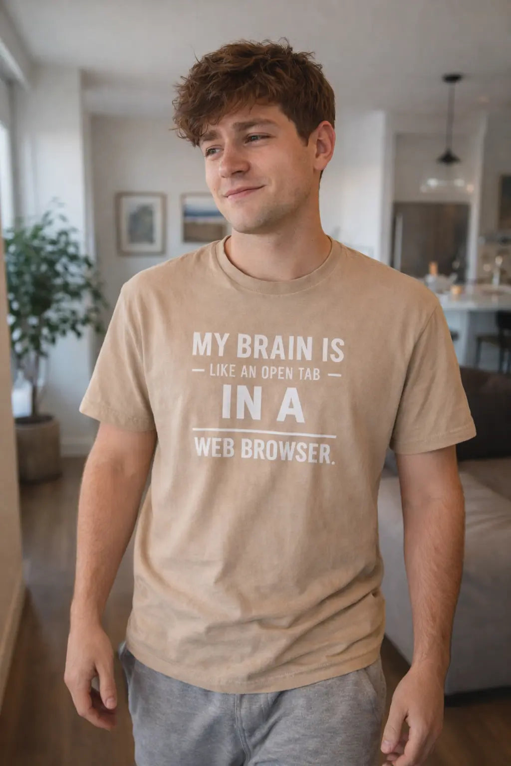 My Brain Is An Open Tab — Tech Humor Tee Printify
